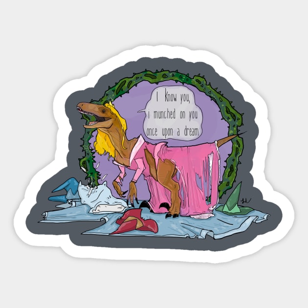 sleeping raptor Sticker by lauracooper